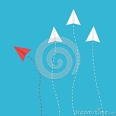Think differently with rocket paper. Vector Illustration