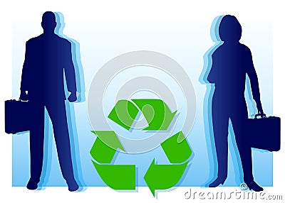 Think Green Business Background Cartoon Illustration