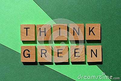 Think Green, words as banner headline Stock Photo