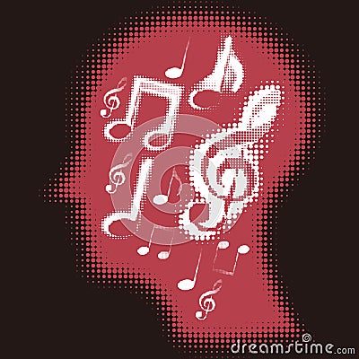 Think about music Vector Illustration