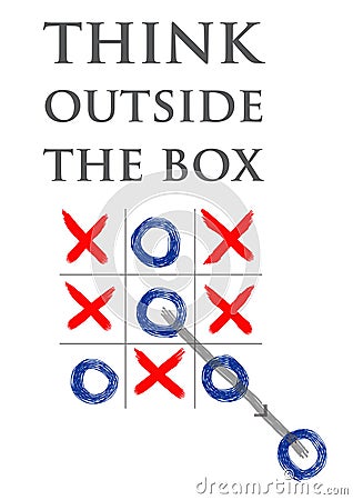 Think out of the box Cartoon Illustration