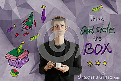 Think outside the box Stock Photo