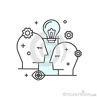 Think Outside the Box Concept , Imagination, Smart Solution, Creativity and Brainstorming Collaboration Stock Photo