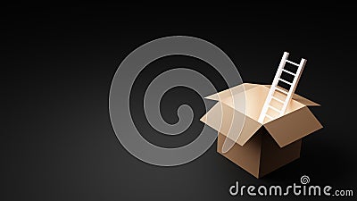Think outside the box 3D render Stock Photo