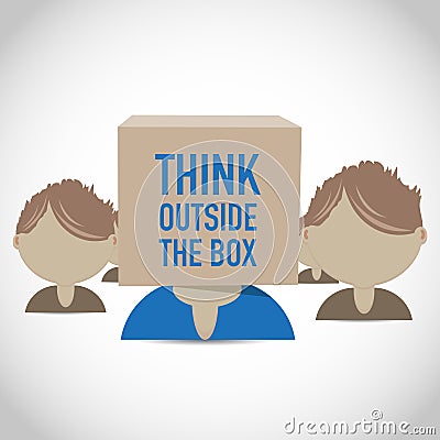 Think outside the box group Vector Illustration