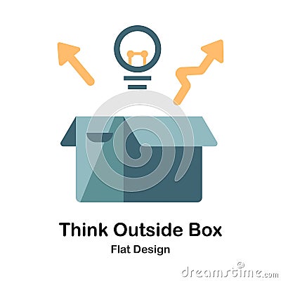 Think Outside The Box Flat Icon Vector Illustration