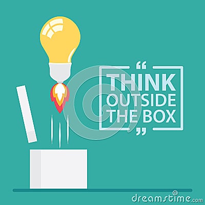 Think Outside The Box. Cartoon Illustration