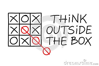 Think Outside The Box Tic Tac Toe Stock Photo