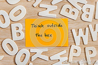 Think outside the box unique concept Stock Photo