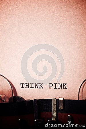 Think pink phrase Stock Photo