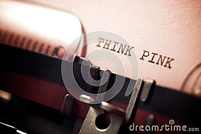 Think pink phrase Stock Photo