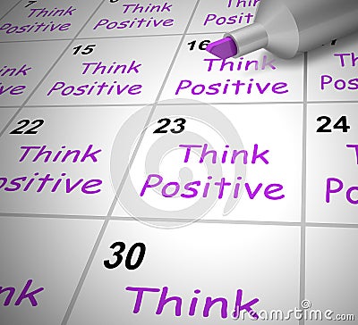 Think positive happy thoughts or Wishful Thinking - 3d illustration Cartoon Illustration