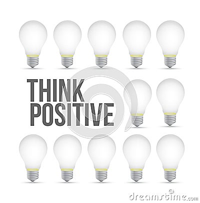 think positive idea light bulb pattern concept Cartoon Illustration