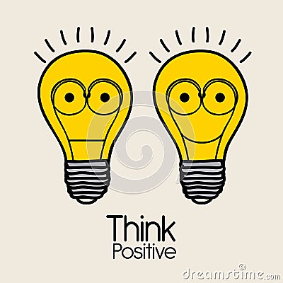 Think positive Cartoon Illustration