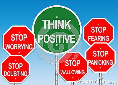 Think Positive Road Sign Stock Photo