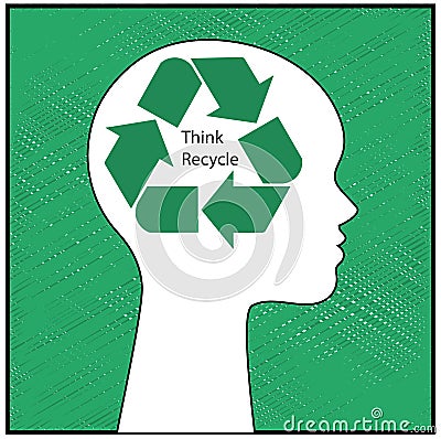 Think Recycle Vector Illustration