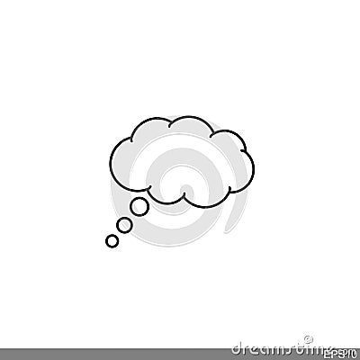 Think Speech Bubble line icon on white background. Vector Illustration