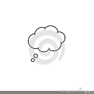 Think Speech Bubble line icon on white background. Vector Illustration