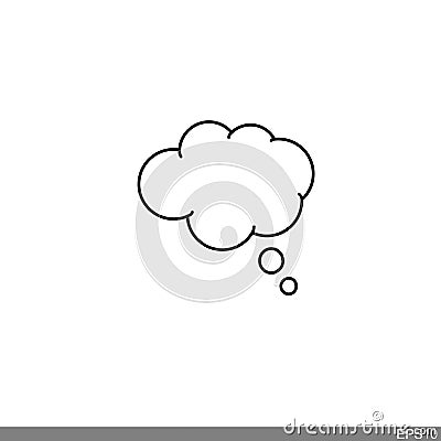 Think Speech Bubble line icon on white background. Vector Illustration