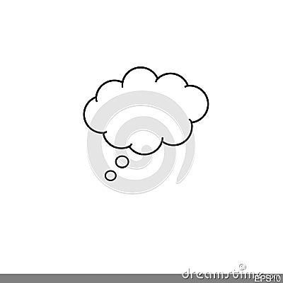 Think Speech Bubble line icon on white background. Vector Illustration