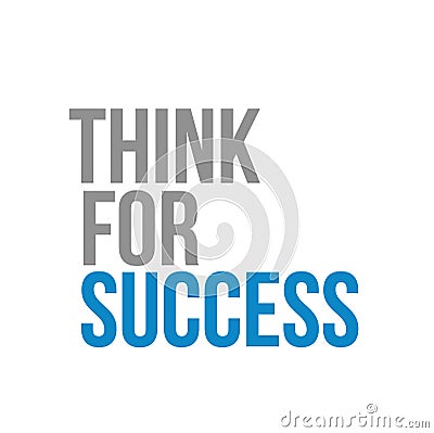 think for success text sign concept Cartoon Illustration