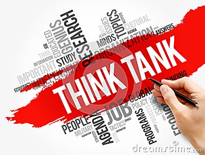 Think Tank word cloud collage, social concept Stock Photo