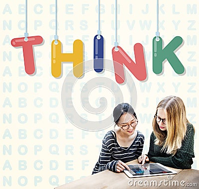 Think Thoughtful Visionary Creative Determination Concept Stock Photo