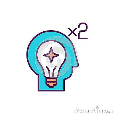 Think twice RGB color icon Vector Illustration