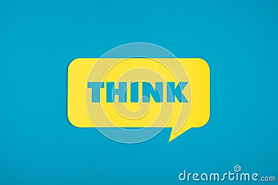 Think word cut-out in bubble Stock Photo