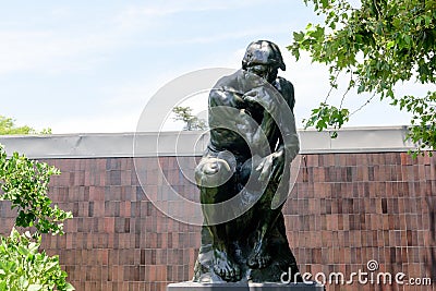 The Thinker of Auguste Rodin in the Norton Simon Museum Editorial Stock Photo