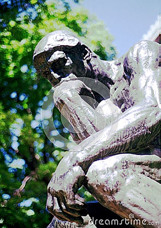 Thinker - Rodin - NYC Editorial Stock Photo