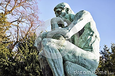 The Thinker Statue by the Sculptor Rodin Editorial Stock Photo