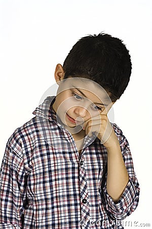 Thinkig boy Stock Photo