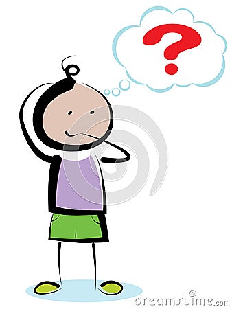 Thinking boy Vector Illustration