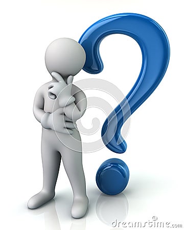 Thinking Cartoon Man And Question Mark Stock Illustration - Image: 61872860