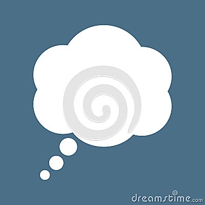 Thinking cloud icon vector. Think speech bubble isolated. Cartoon Illustration