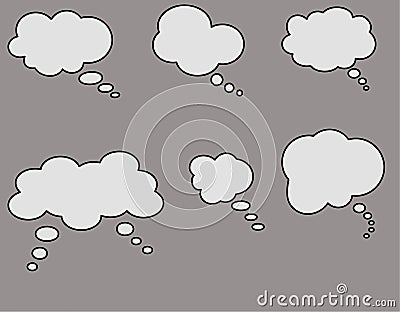 Thinking/Dialog Clouds Vector Illustration