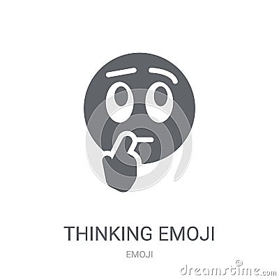 Thinking emoji icon. Trendy Thinking emoji logo concept on white Vector Illustration
