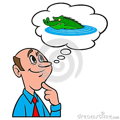 Thinking about Florida Gators Vector Illustration