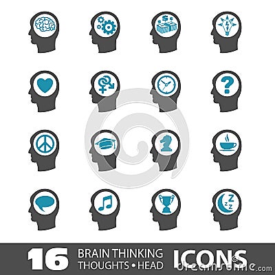 Thinking Head Icons Vector Illustration