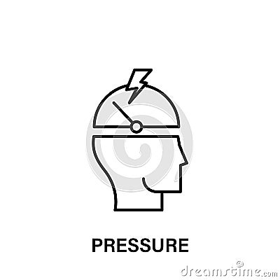thinking, head, speedometer icon. Element of human positive thinking icon. Thin line icon for website design and development, app Stock Photo