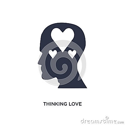 thinking love icon on white background. Simple element illustration from brain process concept Vector Illustration