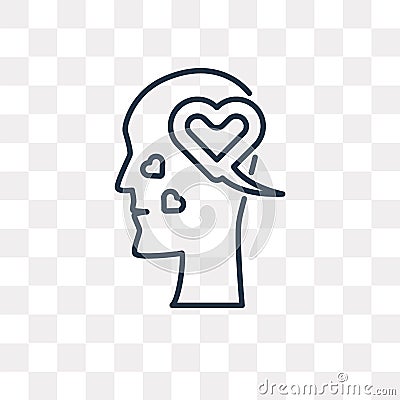 Thinking love vector icon isolated on transparent background, li Vector Illustration