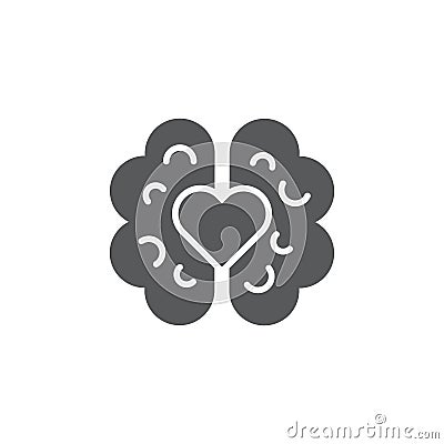 Thinking of love vector icon symbol fall in love isolated on white background Vector Illustration