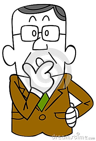 A Thinking Managerial business man Vector Illustration