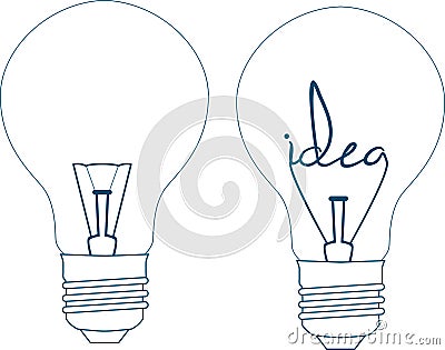 Thinking of a new idea reflected as a light connec Vector Illustration