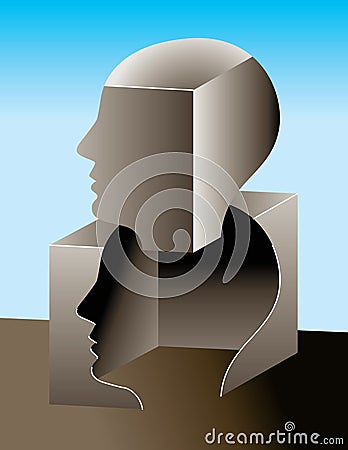 Thinking outside the box Vector Illustration