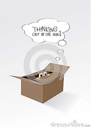 Thinking outside of the box Vector Illustration