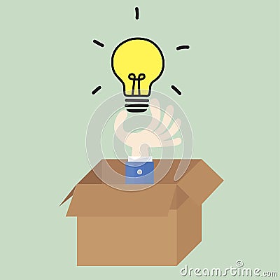 Thinking outside the box Vector Illustration