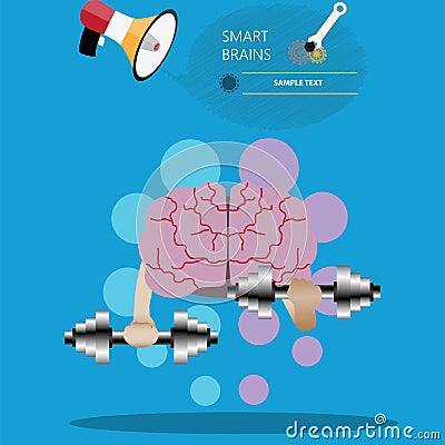 Thinking process concept, brainstorming, brains healthy exercise Vector Illustration